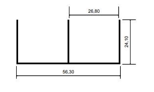 TRILHO SUPERIOR CD-40 DUPLO (3,00 MT)