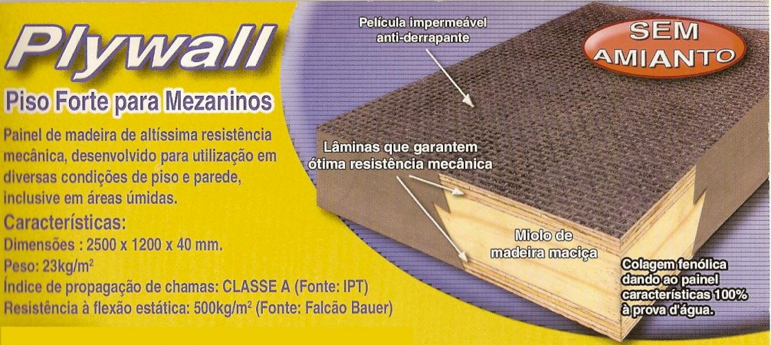 PAINEL ESTRUTURAL 40 MM 2,50X1,20