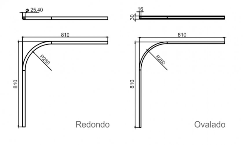 TUBO CURVO 90° OVAL 1,50 MT CROMADO
