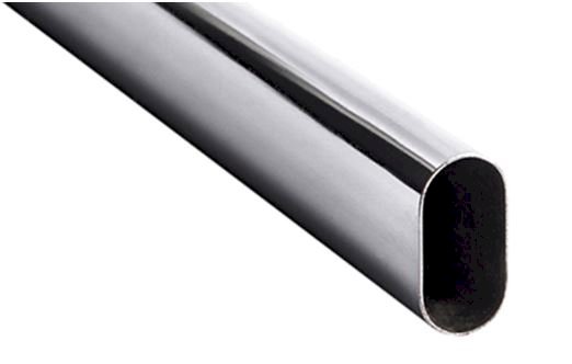 TUBO OVAL 3,00 MT CROMADO