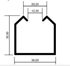 TRILHO SUPERIOR U-21 (2,00 MT)