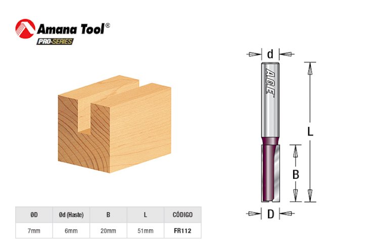 FRESA 7,0 X 20,0 MM PARALELA H.6