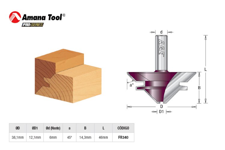 FRESA LOCK MITER COLAGEM 45º H.6