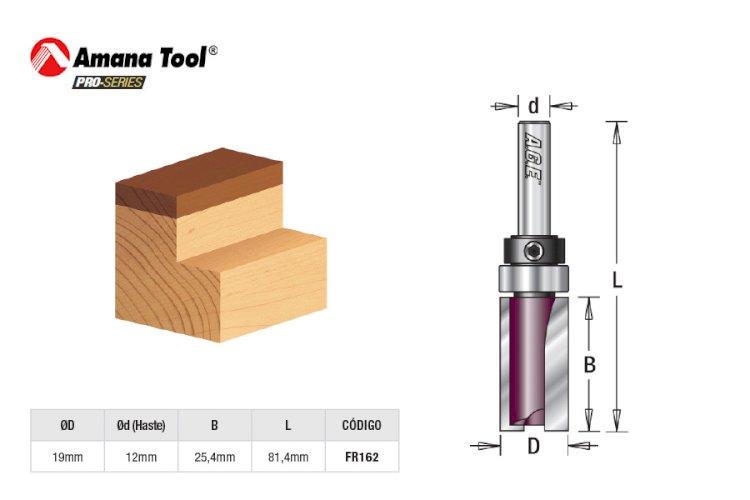 FRESA 19 X 25,4 MM C/ROLAMENTO SUPERIOR H.12