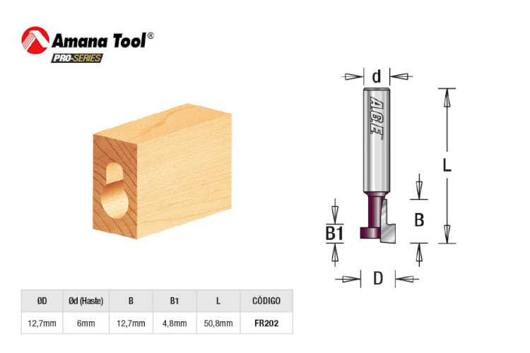 FRESA T 12,7 X 12,7 MM H.6