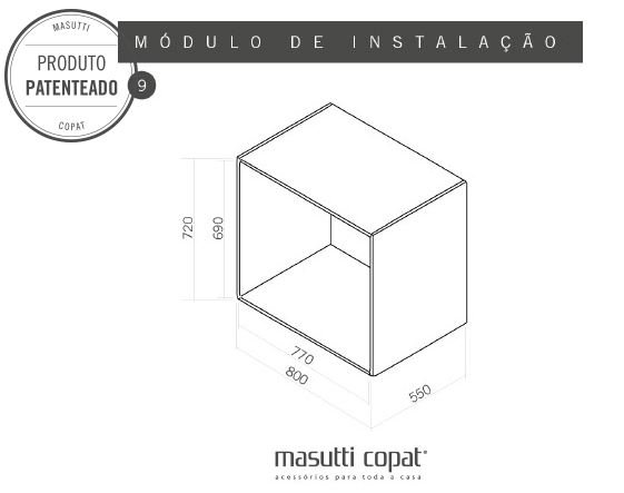 GAVETA MULTIUSO 770 MM CROMADA