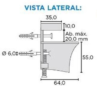 SUPORTE SHARK SLIM SP160 CROMO ACETINADO