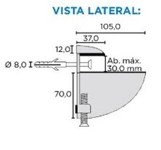 SUPORTE TUCANO SP180 GRANDE CROMO ACETINADO