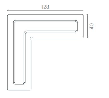 ESQUADRETA ESQ-050 SEM FURAÇÃO PARA PERFIL DE ALUMÍNIO