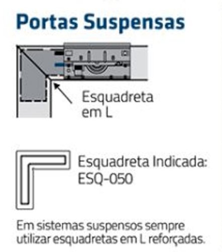 ESQUADRETA ESQ-050 SEM FURAÇÃO PARA PERFIL DE ALUMÍNIO