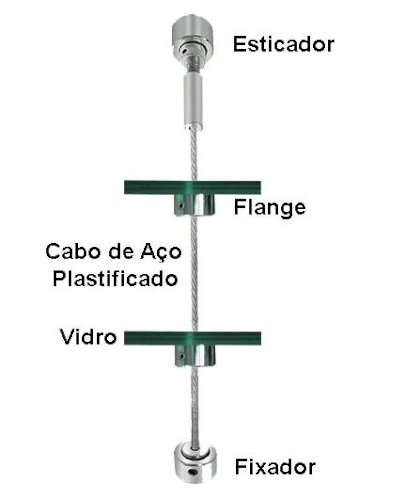 FLANGE TERMINAL DE CABO DE AÇO SC 120 CROMADA