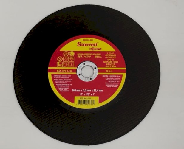 DISCO DE CORTE 12" 300X3,2X25,4MM (AÇO CARBONO)