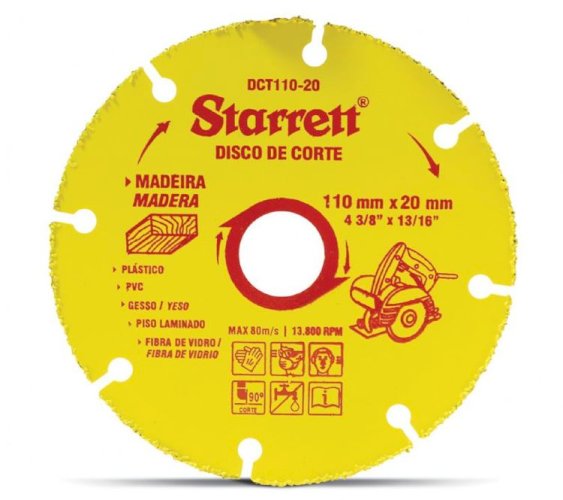 DISCO DE CORTE MADEIRA SERRA MÁRMORE STARRETT