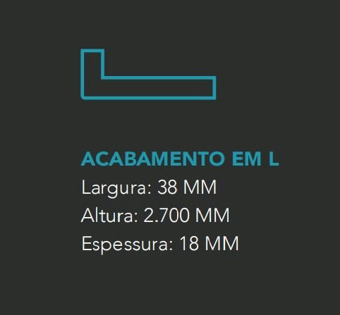 ACABAMENTO EM L DO RIPADO EUCATEX PEROBA ROSA (2700X38MM)